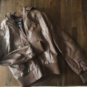 Perfect fall brown leather jacket